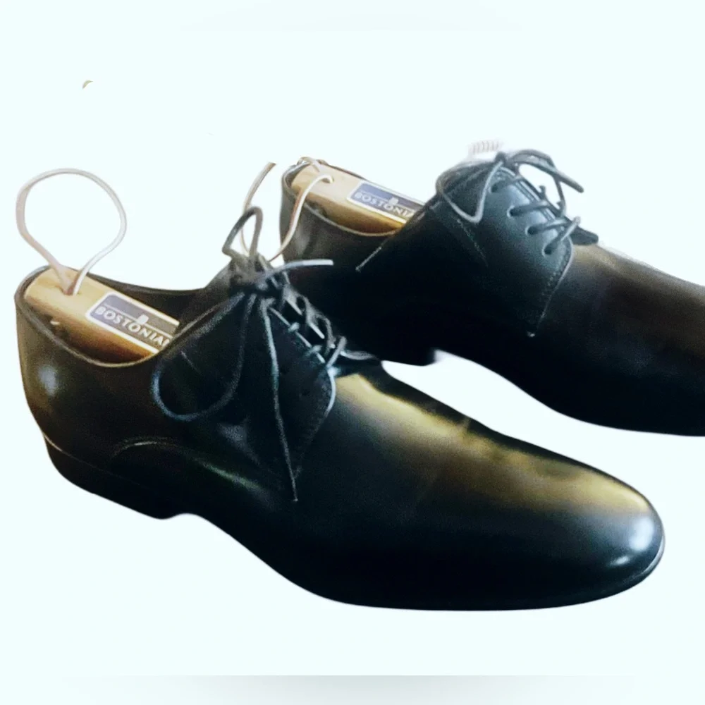 Kennith Cole Classic Black Leather Dress Oxfords Sz 7.5 (40)